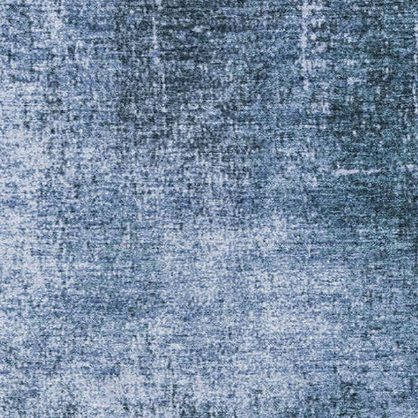 HomeRoots 8' Washable Abstract Round Rug in Blue & Sky Blue - UV Protected, Durable, Perfect for Busy Homes 707596