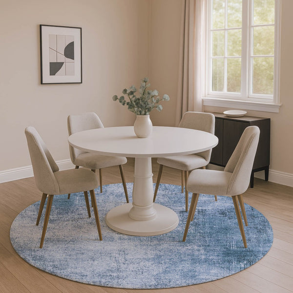 HomeRoots 8' X 10' Washable Blue & Sky Blue Abstract Area Rug with UV Protection, Stain Resistance & Durability 707597