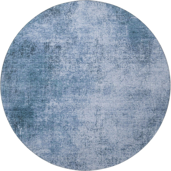 HomeRoots 8' X 10' Washable Blue & Sky Blue Abstract Area Rug with UV Protection, Stain Resistance & Durability 707597
