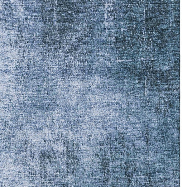 HomeRoots 9' X 12' Blue & Sky Blue Abstract Area Rug - Washable, UV Protected, Durable, Non-Slip Design 707598