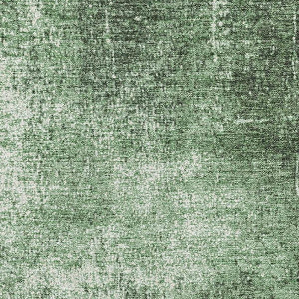 HomeRoots 8' Green and Gray Abstract Round Rug - Washable, UV-Protected, Non-Slip, Perfect for High-Traffic Areas 707602