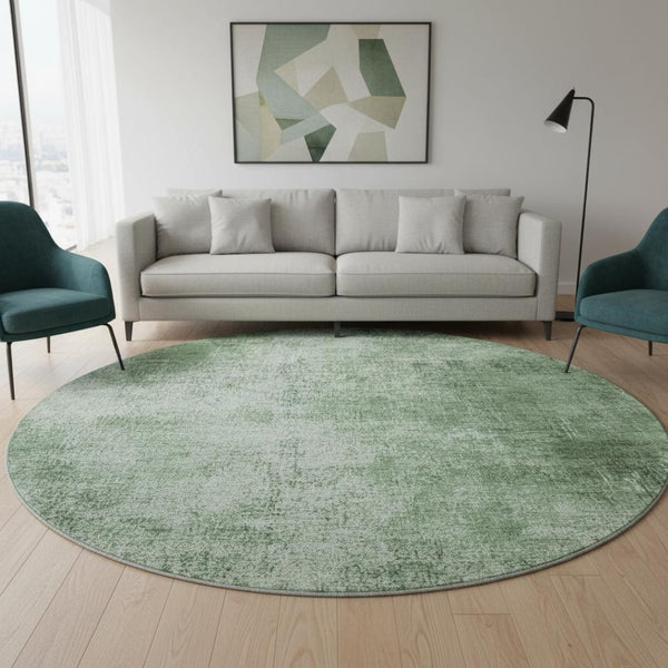 HomeRoots 8' X 10' Contemporary Green and Gray Abstract Washable Area Rug with UV Protection & Non-Slip Backing 707603
