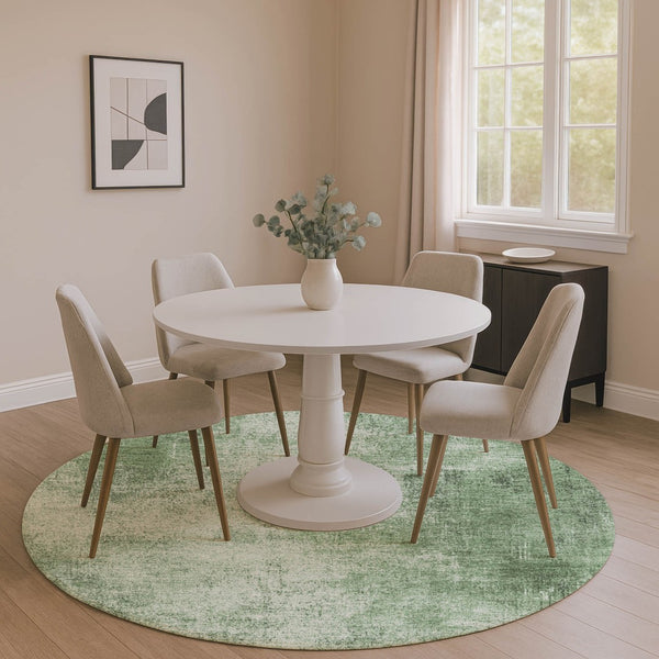 HomeRoots 8' X 10' Contemporary Green and Gray Abstract Washable Area Rug with UV Protection & Non-Slip Backing 707603