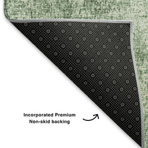 HomeRoots 10' X 14' Modern Green & Gray Abstract Area Rug - Washable, UV Protected, Durable for Daily Use 707605