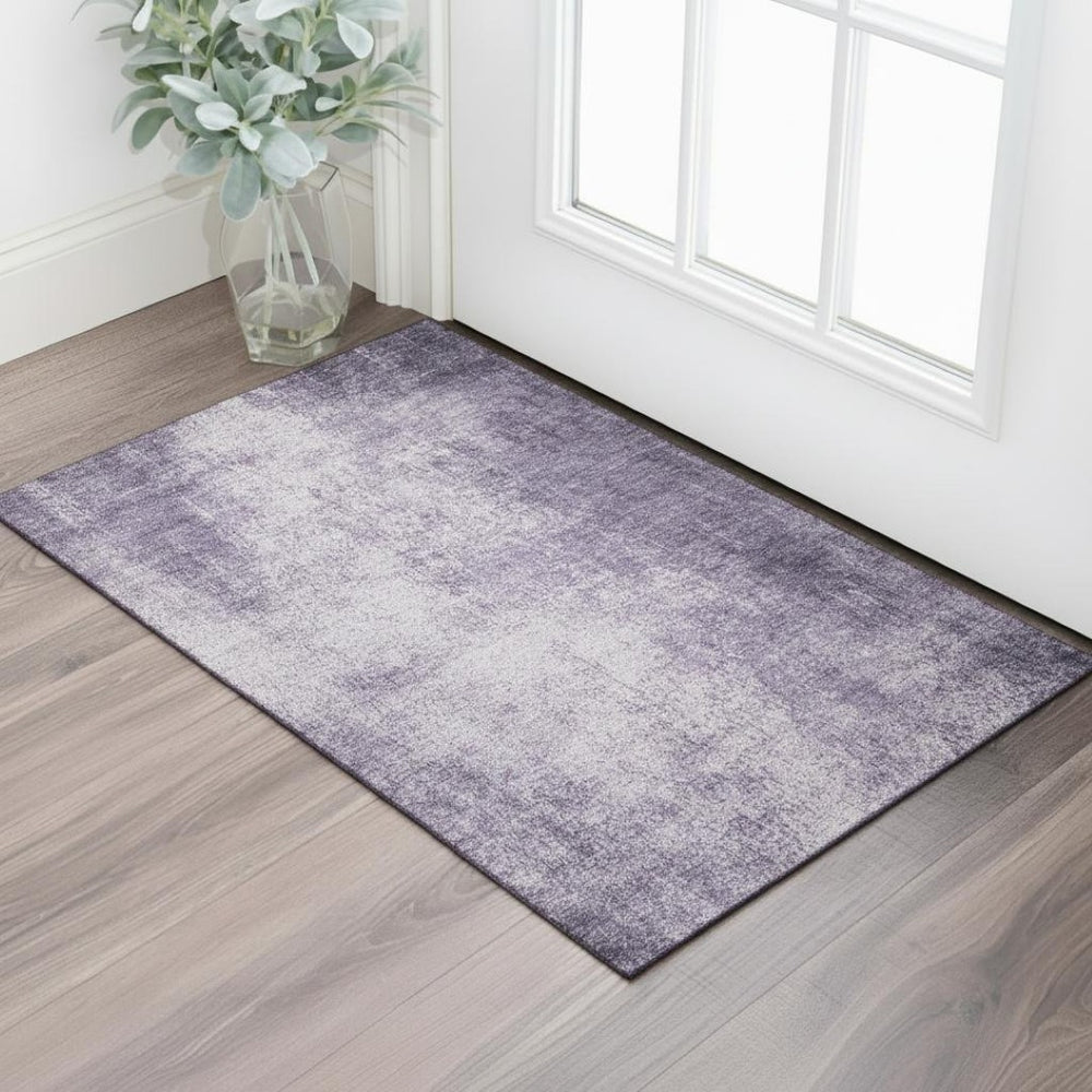 HomeRoots 5' X 8' Abstract Lavender and Gray Area Rug - Stylish, Washable, UV-Protected, Perfect for Homes! 707607