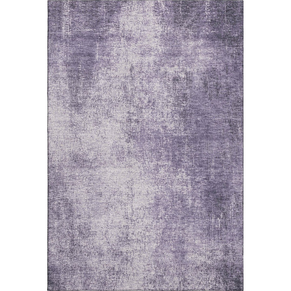 HomeRoots 8' Lavender and Gray Abstract Washable Round Rug - Durable, UV Protected, Ideal for Busy Homes! 707608