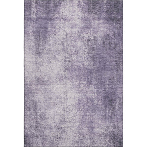 HomeRoots 8' Lavender and Gray Abstract Washable Round Rug - Durable, UV Protected, Ideal for Busy Homes! 707608
