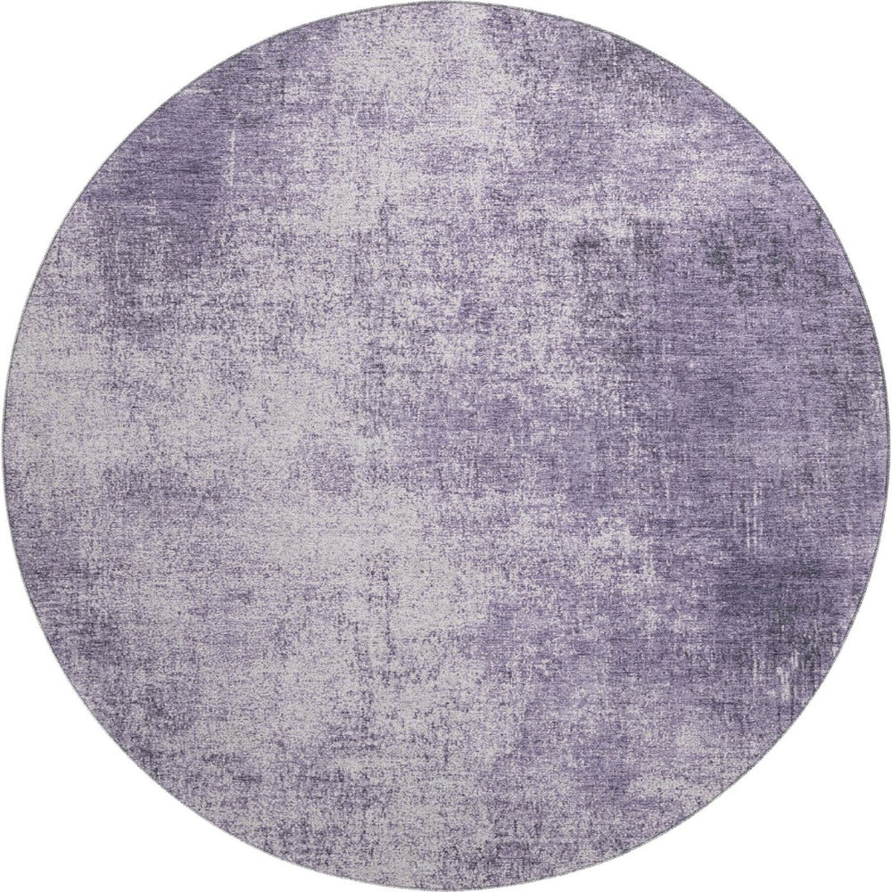 HomeRoots 8' X 10' Stylish Lavender and Gray Abstract Area Rug – Washable, UV-Protected, Durable for Families 707609