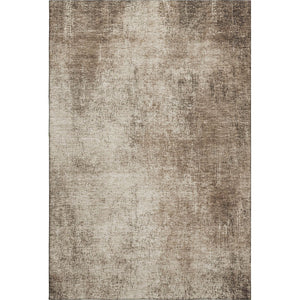 HomeRoots 8' Taupe and Beige Abstract Washable Round Rug - Durable, Stain-Resistant with UV Protection, 8ft 707614