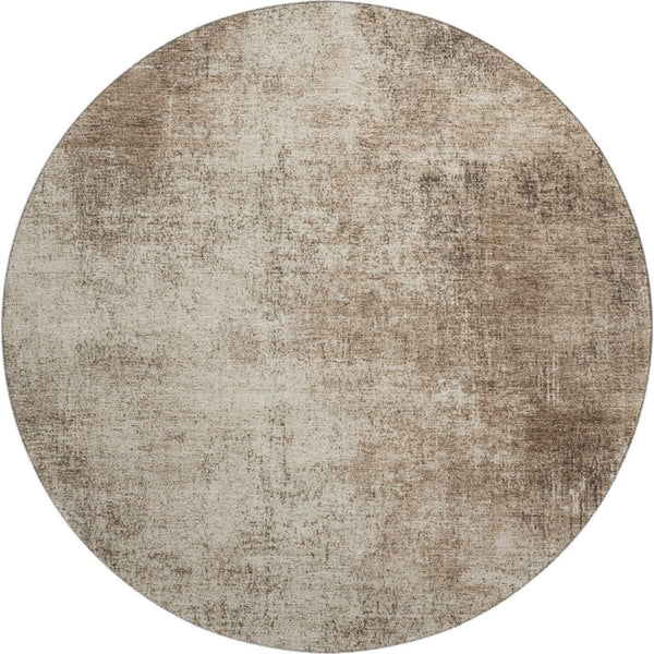 HomeRoots 8' X 10' Abstract Washable Area Rug in Taupe & Beige - UV Protected, Durable & Easy Care for Homes 707615