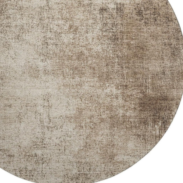 HomeRoots 8' X 10' Abstract Washable Area Rug in Taupe & Beige - UV Protected, Durable & Easy Care for Homes 707615