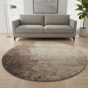 HomeRoots 8' X 10' Chocolate and Beige Abstract Washable Area Rug - Durable, Stylish, Stain Resistant with UV Protection 707621