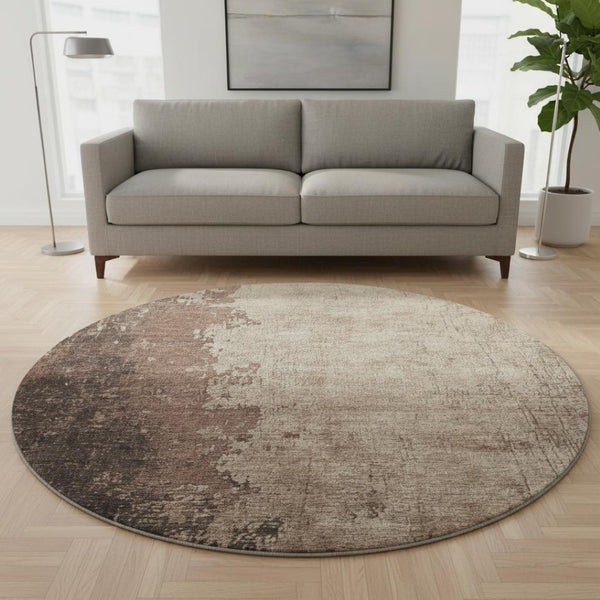 HomeRoots 8' X 10' Chocolate and Beige Abstract Washable Area Rug - Durable, Stylish, Stain Resistant with UV Protection 707621