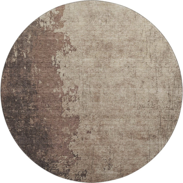 HomeRoots 8' X 10' Chocolate and Beige Abstract Washable Area Rug - Durable, Stylish, Stain Resistant with UV Protection 707621