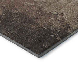 HomeRoots 8' X 10' Chocolate and Beige Abstract Washable Area Rug - Durable, Stylish, Stain Resistant with UV Protection 707621