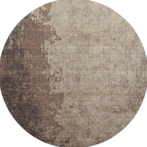 HomeRoots 8' X 10' Chocolate and Beige Abstract Washable Area Rug - Durable, Stylish, Stain Resistant with UV Protection 707621