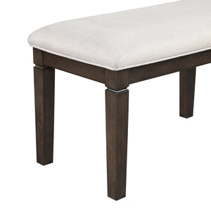 English Elm Classic Dining Bench with Dark Finish Upholstered Seat, Sturdy Wood Frame, Comfortable 250lb Capacity Espresso 60.5 L x 19 W x 7 H B011P348873