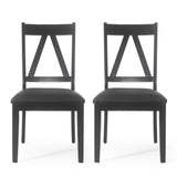 Christopher Knight Home® - Noble House - Fairgreens Farmhouse Upholstered Wood Dining Chairs, Black - Set Of 2