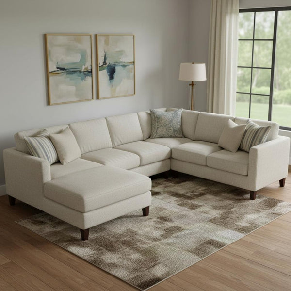 HomeRoots 10' X 14' Chocolate and Beige Abstract Area Rug - Durable, Stain-Resistant, UV-Protected Design! 707623