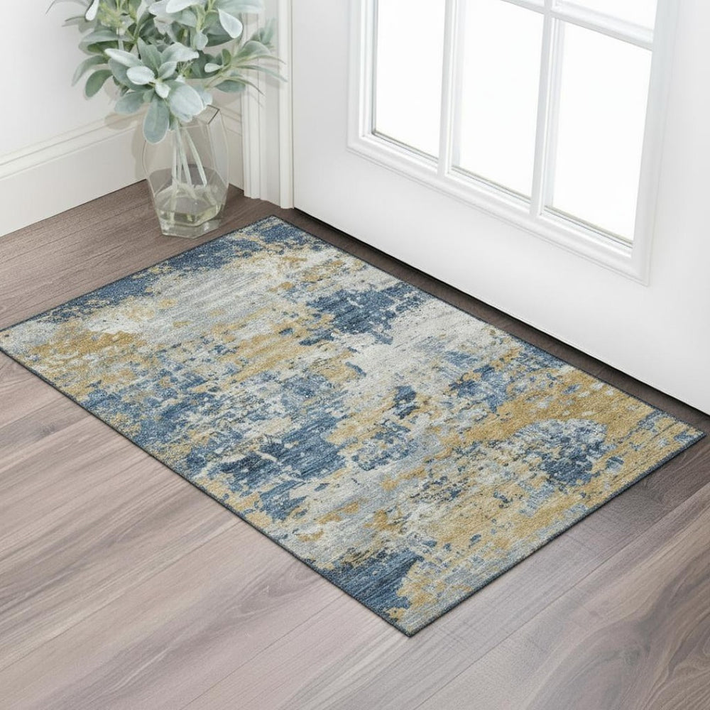 HomeRoots 5' X 8' Coral and Burgundy Abstract Area Rug – Washable, UV-Protected, Durable for Modern Living Spaces 707625