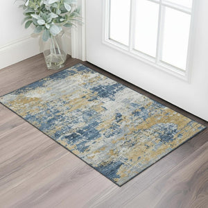 HomeRoots 5' X 8' Coral and Burgundy Abstract Area Rug – Washable, UV-Protected, Durable for Modern Living Spaces 707625
