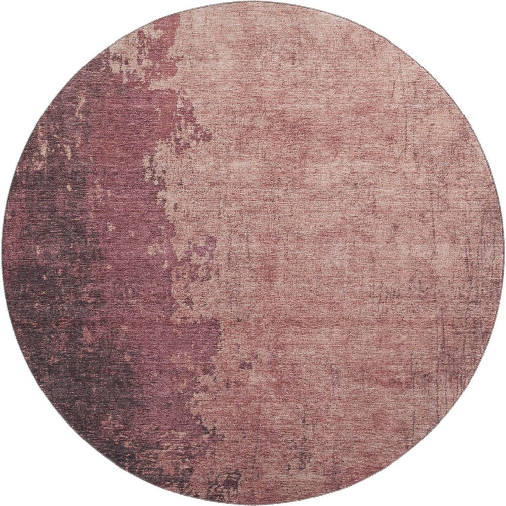 HomeRoots 8' X 10' Coral & Burgundy Abstract Washable Area Rug - UV Protected, Easy-Care for Homes with Kids & Pets 707627