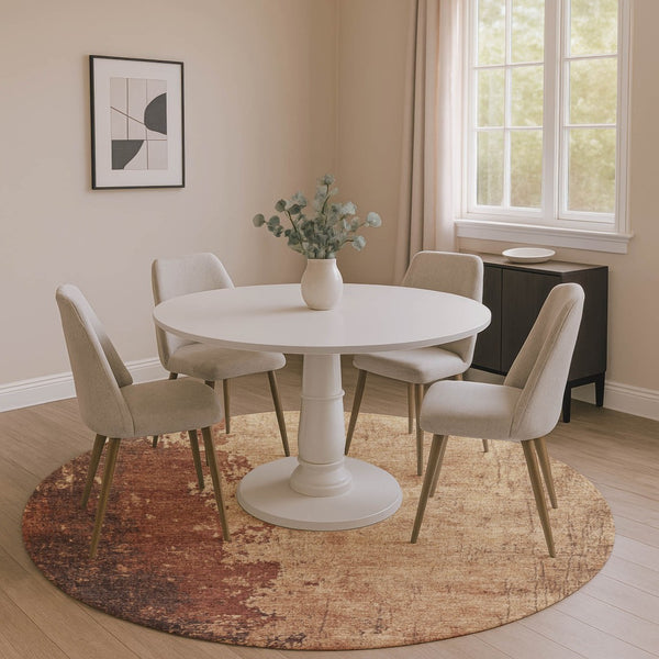 HomeRoots 8' X 10' Washable Rust and Copper Abstract Area Rug with UV Protection - Durable, Stylish, Stain-Resistant 707639