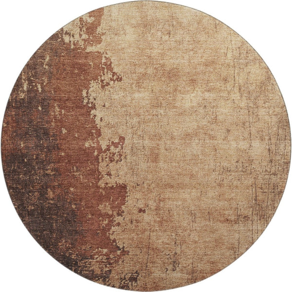 HomeRoots 8' X 10' Washable Rust and Copper Abstract Area Rug with UV Protection - Durable, Stylish, Stain-Resistant 707639