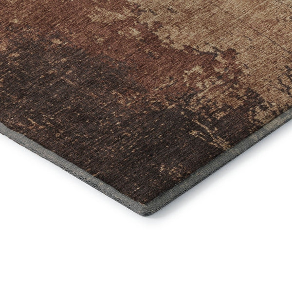 HomeRoots 8' X 10' Washable Rust and Copper Abstract Area Rug with UV Protection - Durable, Stylish, Stain-Resistant 707639