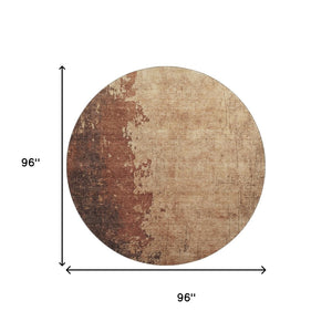 HomeRoots 8' X 10' Washable Rust and Copper Abstract Area Rug with UV Protection - Durable, Stylish, Stain-Resistant 707639