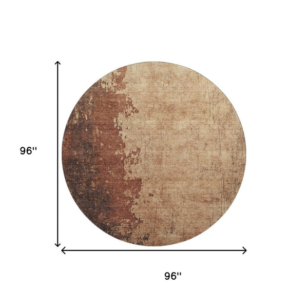 HomeRoots 8' X 10' Washable Rust and Copper Abstract Area Rug with UV Protection - Durable, Stylish, Stain-Resistant 707639