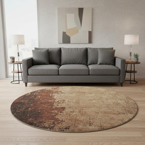 HomeRoots 8' X 10' Washable Rust and Copper Abstract Area Rug with UV Protection - Durable, Stylish, Stain-Resistant 707639