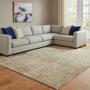 HomeRoots 9' X 12' Modern Rust & Copper Abstract Washable Area Rug with UV Protection for Stylish Spaces 707640