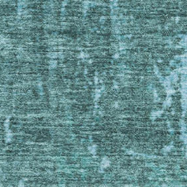 HomeRoots 8' Teal and Gray Abstract Washable Round Rug - Durable, Stain-Resistant, UV Protected for Modern Spaces 707644