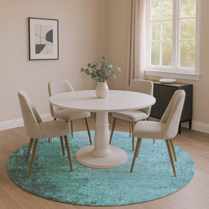 HomeRoots 8' X 10' Teal and Gray Abstract Washable Area Rug with UV Protection for Modern Living Spaces 707645