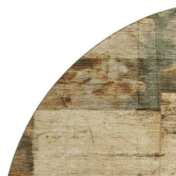 HomeRoots 8' X 10' Stylish Beige Gray and Rust Geometric Washable Area Rug for Modern Homes & Families 707651