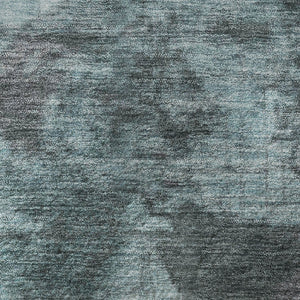 HomeRoots 5' X 8' Teal And Gray Geometric Area Rug - Washable, UV Protected, Non-Slip for High-Traffic Spaces 707667
