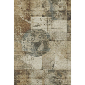 HomeRoots 9' X 12' Stylish Taupe Gray and Beige Geometric Washable Area Rug with UV Protection & Stain Resistance 707676