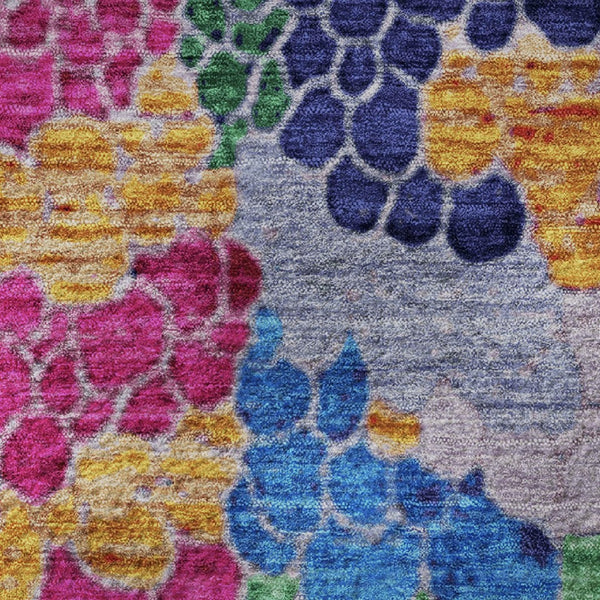 HomeRoots 8' X 10' Washable Blush Blue & Yellow Geometric Area Rug with UV Protection for Modern Homes 707681