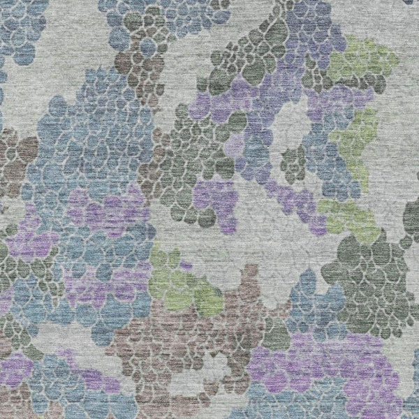 HomeRoots 5' X 8' Washable Geometric Area Rug in Blue, Green & Lavender - Stylish, Durable & UV Protected! 707685