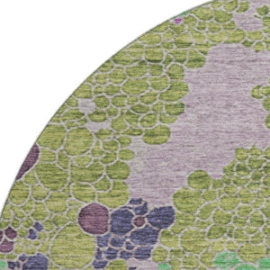 HomeRoots 8' X 10' Stunning Geometric Washable Area Rug in Fern, Eggplant & Blush - UV Protection & Durable Design 707693