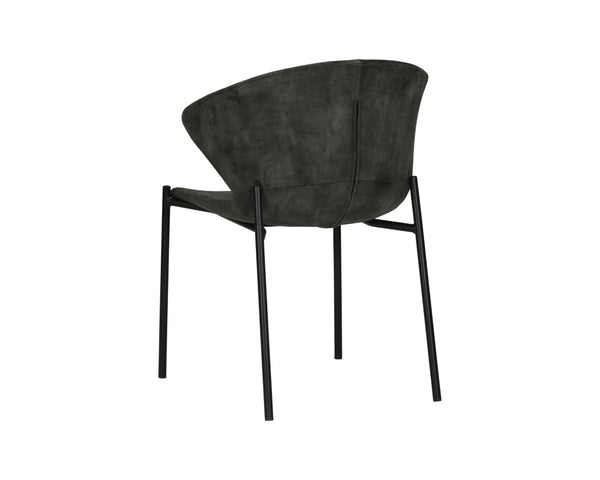 Sunpan ERIC Dining Chair - Stylish Nono Dark Green Upholstery with Mid-Century Design & Modern Comfort 107512