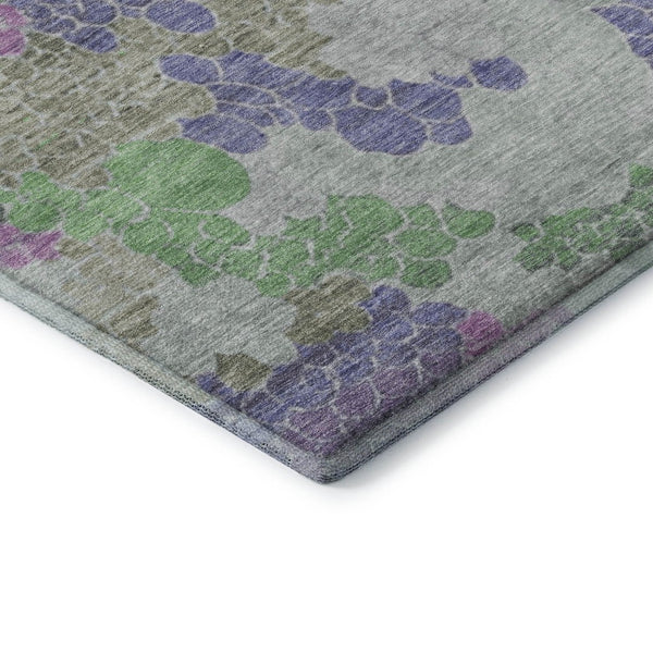 HomeRoots 8' X 10' Stylish Purple Gray Green Geometric Area Rug - Washable, Kid & Pet Friendly, UV Protected! 707705