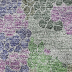 HomeRoots 8' X 10' Stylish Purple Gray Green Geometric Area Rug - Washable, Kid & Pet Friendly, UV Protected! 707705