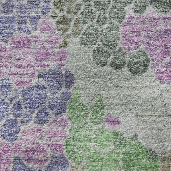 HomeRoots 8' X 10' Stylish Purple Gray Green Geometric Area Rug - Washable, Kid & Pet Friendly, UV Protected! 707705