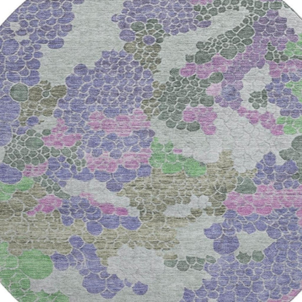 HomeRoots 8' X 10' Stylish Purple Gray Green Geometric Area Rug - Washable, Kid & Pet Friendly, UV Protected! 707705