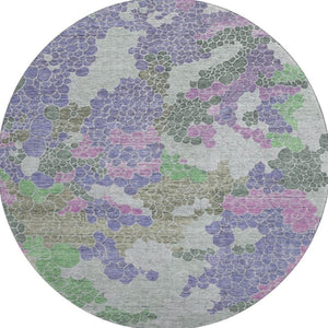 HomeRoots 8' X 10' Stylish Purple Gray Green Geometric Area Rug - Washable, Kid & Pet Friendly, UV Protected! 707705