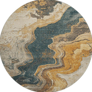 HomeRoots 8' X 10' Stylish Linen Gray and Ivory Abstract Area Rug - Washable, Stain-Resistant, UV Protected! 707717