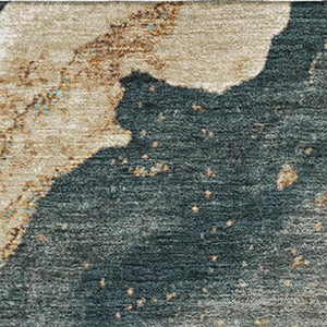 HomeRoots 5' X 8' Modern Wheat Gray & Ivory Abstract Area Rug - Washable, UV Protected, Family-Friendly Design 707727