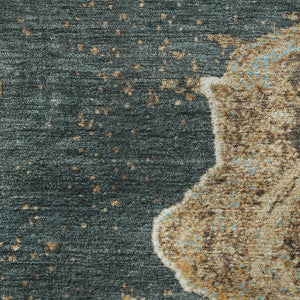 HomeRoots 8' X 10' Washable Wheat Gray & Ivory Abstract Area Rug with UV Protection for Modern Living Spaces 707729